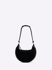 River Island Black Suede Knot Slouch Shoulder Bag - Image 1 of 6