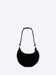 River Island Black Suede Knot Slouch Shoulder Bag - Image 3 of 6