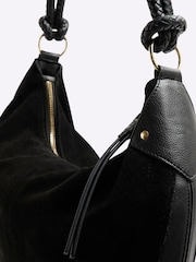 River Island Black Suede Knot Slouch Shoulder Bag - Image 4 of 6