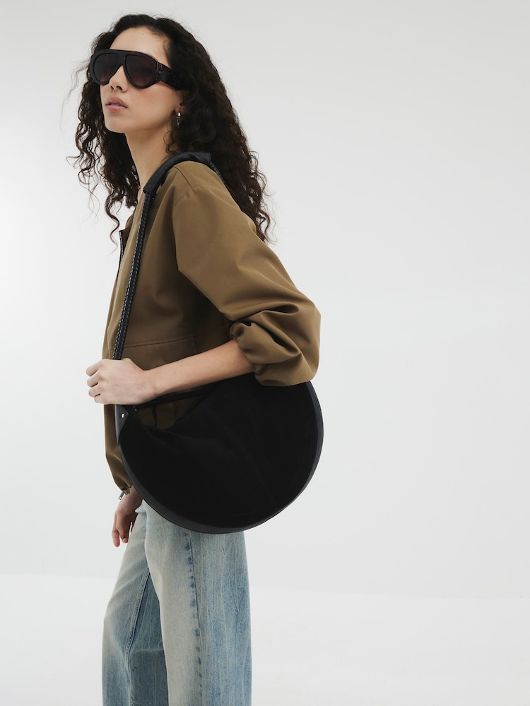 River Island Black Suede Knot Slouch Shoulder Bag - Image 6 of 6