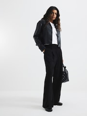 River Island Black Petite Petite Wide Leg Trousers - Image 3 of 6