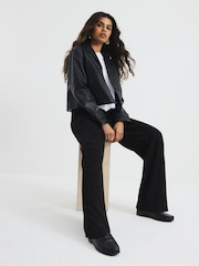 River Island Black Petite Petite Wide Leg Trousers - Image 4 of 6