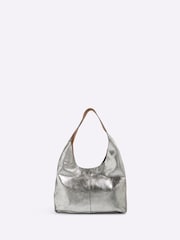River Island Metallic Leather Slouch Tote Bag - Image 1 of 5