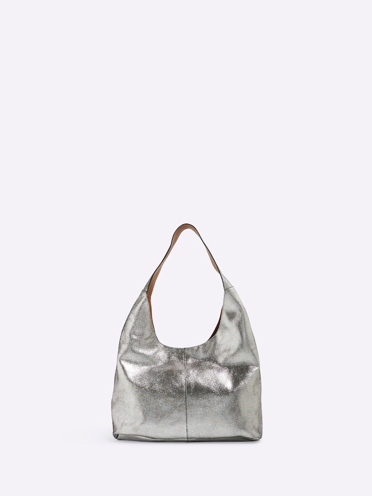 River Island Metallic Leather Slouch Tote Bag - Image 1 of 5