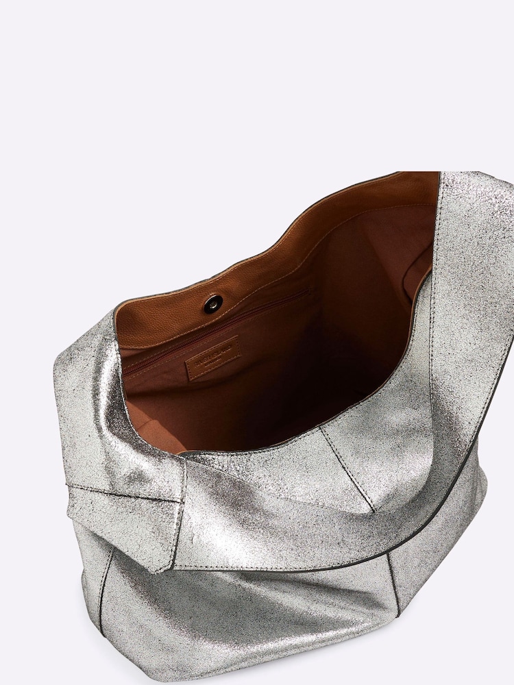 River Island Metallic Leather Slouch Tote Bag - Image 5 of 5