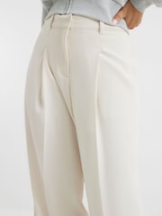 River Island Cream Petite Petite Wide Leg Trousers - Image 4 of 6