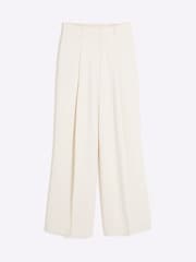 River Island Cream Petite Petite Wide Leg Trousers - Image 5 of 6