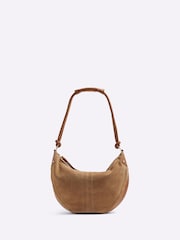 Коричневый - Замшевая сумка через плечо с декоративным узлом River Island - Image 1 of 5