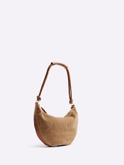 Коричневый - Замшевая сумка через плечо с декоративным узлом River Island - Image 2 of 5
