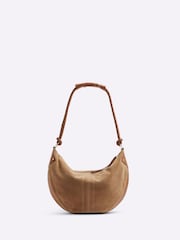 Коричневый - Замшевая сумка через плечо с декоративным узлом River Island - Image 3 of 5