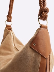 Коричневый - Замшевая сумка через плечо с декоративным узлом River Island - Image 4 of 5