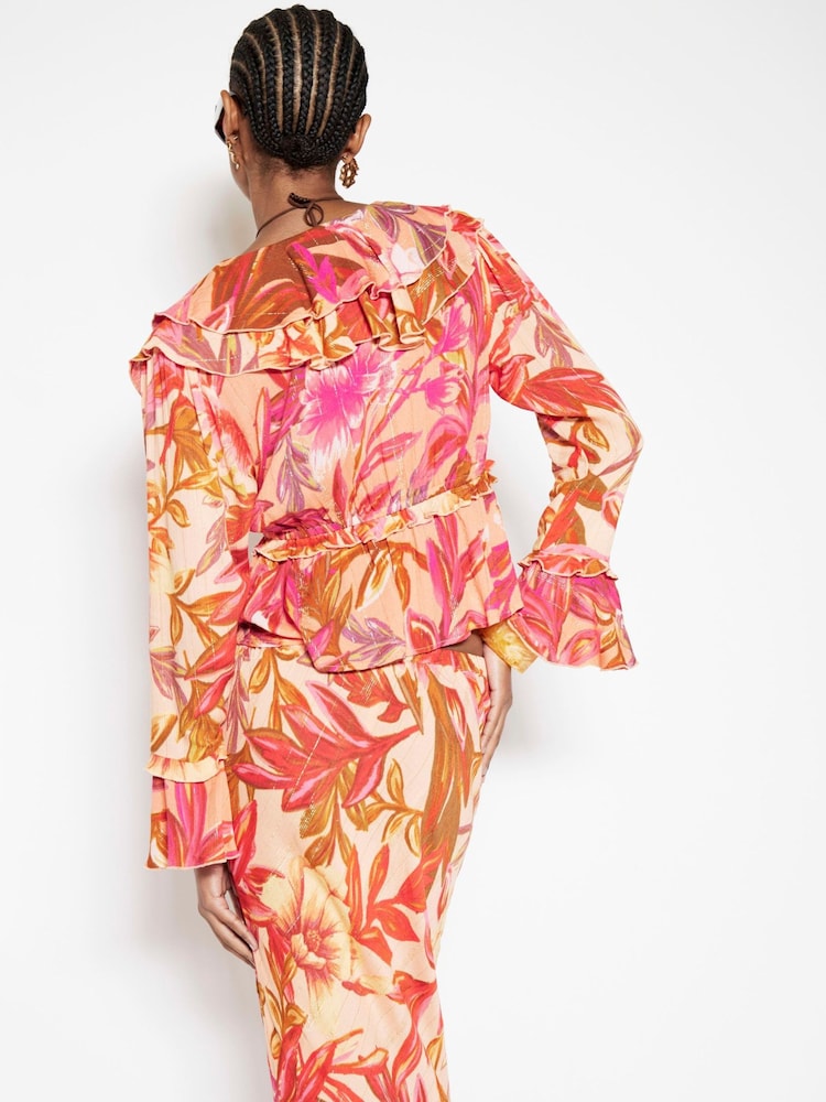 River Island Floral Frill Tie Beach Top - Image 2 of 6