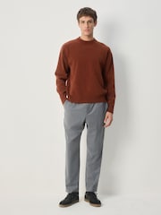 Burnt Orange Relaxed Fit Chenille Crew Neck Jumper - Image 2 of 9