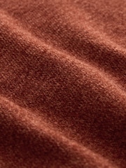 Burnt Orange Relaxed Fit Chenille Crew Neck Jumper - Image 7 of 9