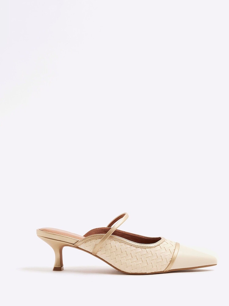 River Island Cream Toe Cap Court Shoes - Image 2 of 6