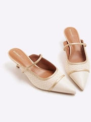 River Island Cream Toe Cap Court Shoes - Image 6 of 6