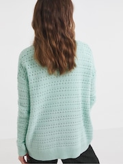 JD Williams Mint Green Edge To Edge Crochet Cardigan - Image 2 of 4