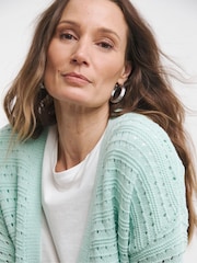 JD Williams Mint Green Edge To Edge Crochet Cardigan - Image 3 of 4