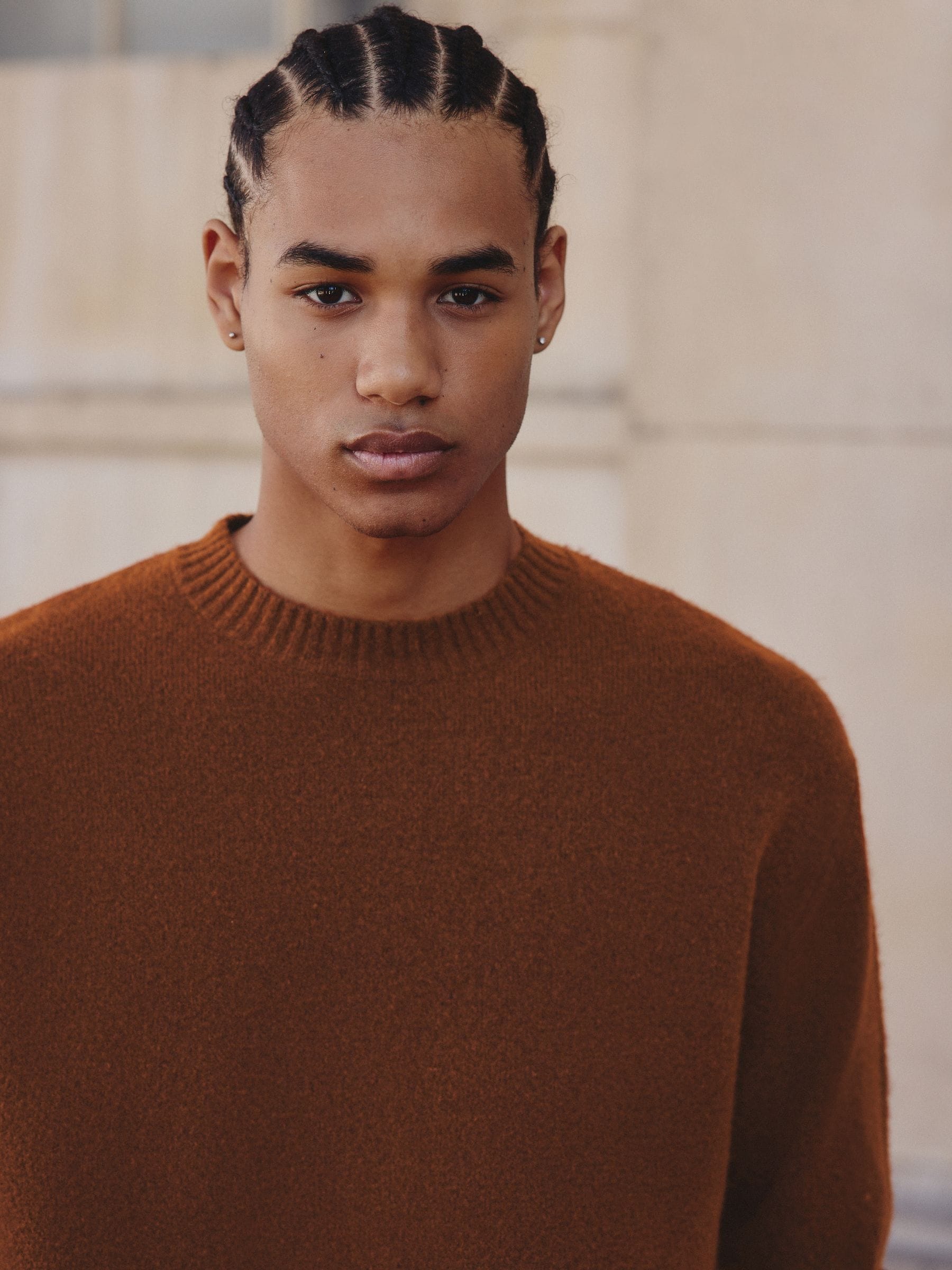【ブラウン】crew neck knit Buy Rust Brown Relaxed Fit Cosy Crew Neck Jumper with Wool from