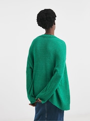 JD Williams Green Tape Yarn Cardigan - Image 2 of 4