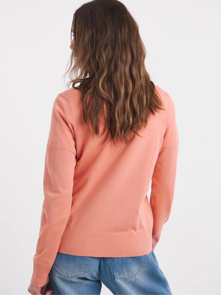 JD Williams Coral Crew Neck Cardigan - Image 2 of 4