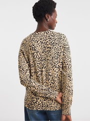 JD Williams Animal Print Crew Neck Cardigan - Image 2 of 4
