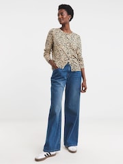 JD Williams Animal Print Crew Neck Cardigan - Image 3 of 4