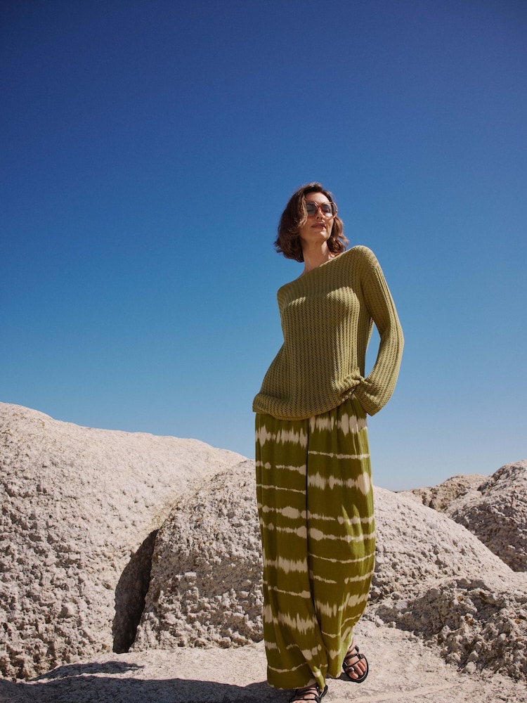 JD Williams Green Crochet Longline Tunic - Image 2 of 6 JD Williams Green Crochet Longline Tunic - Image 2 of 6