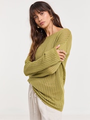 JD Williams Green Crochet Longline Tunic - Image 3 of 6