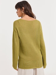 JD Williams Green Crochet Longline Tunic - Image 4 of 6
