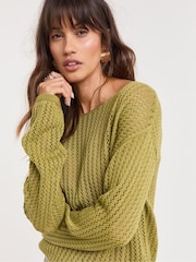 JD Williams Green Crochet Longline Tunic - Image 5 of 6