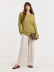 JD Williams Green Crochet Longline Tunic - Image 6 of 6