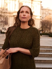 Anthology By JD Williams Green Premium Cable Knit Half Sleeve Jumper - Image 5 of 6