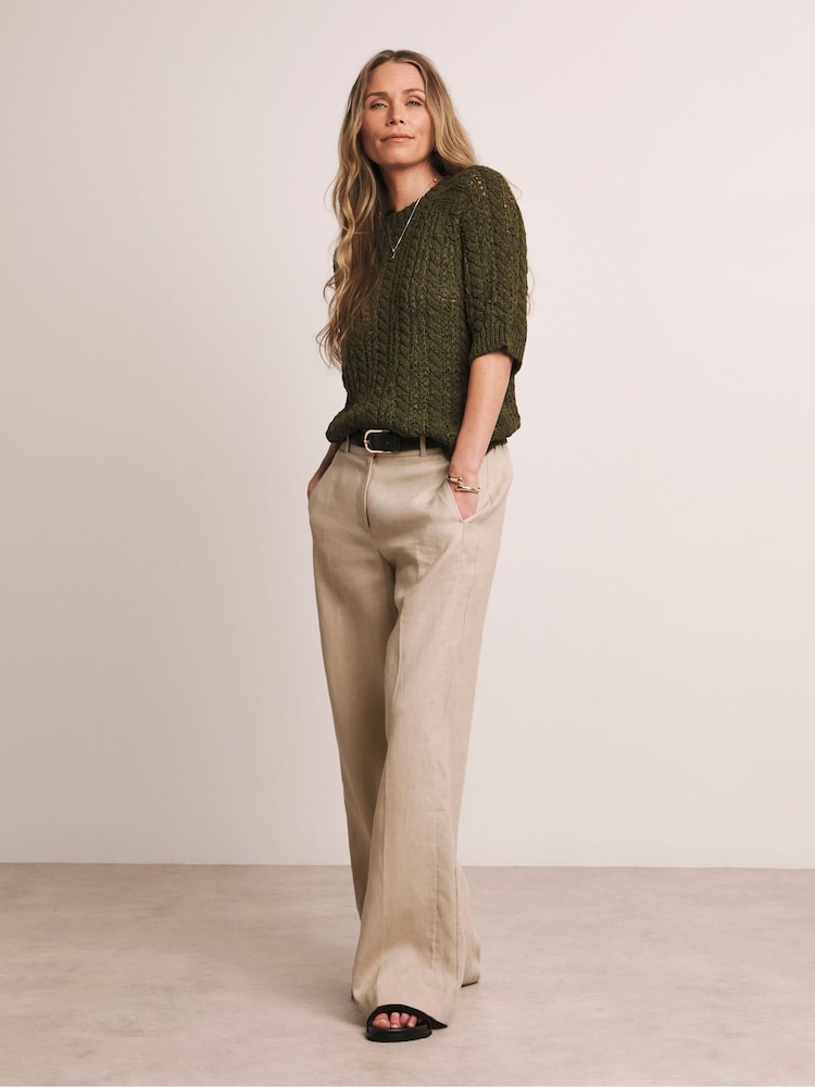 Anthology By JD Williams Green Premium Cable Knit Half Sleeve Jumper - Image 6 of 6