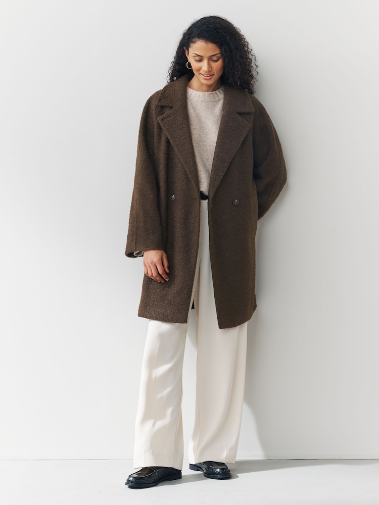 Chocolate Brown Revere Button Up Coatigan - Image 2 of 8