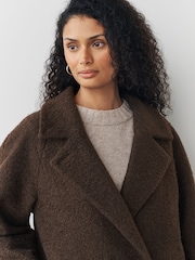 Chocolate Brown Revere Button Up Coatigan - Image 3 of 8