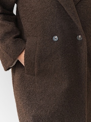 Chocolate Brown Revere Button Up Coatigan - Image 4 of 8