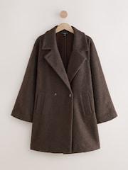 Chocolate Brown Revere Button Up Coatigan - Image 5 of 8