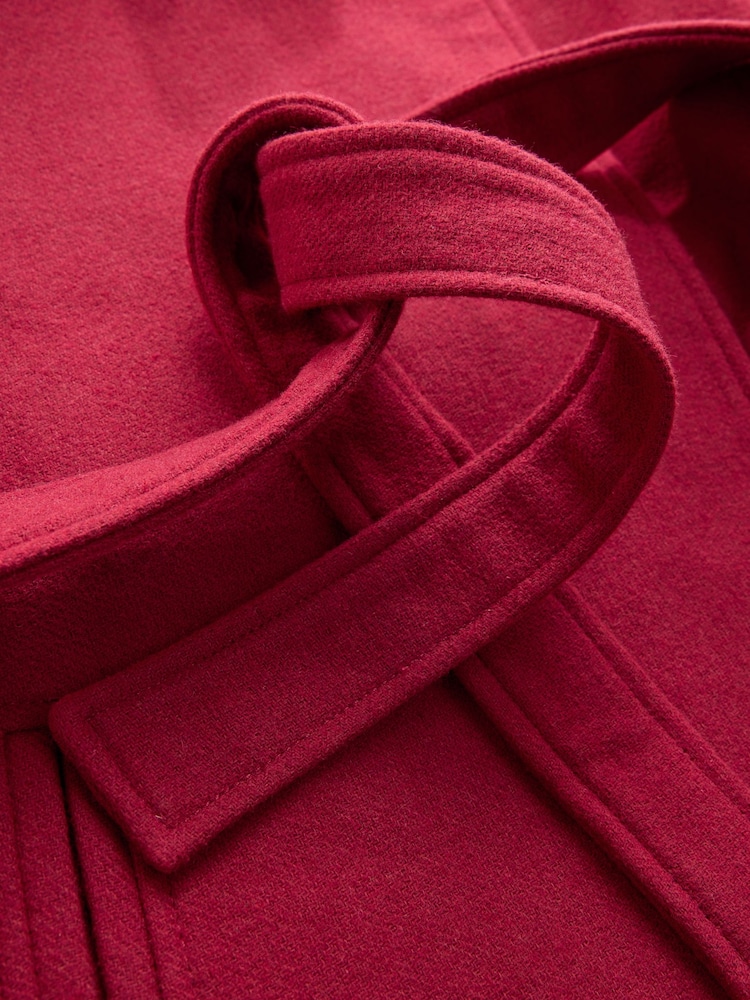 Rot - Formal Funnel Neck Coat - Bild 10 von 10 Rot - Formal Funnel Neck Coat - Bild 10 von 10