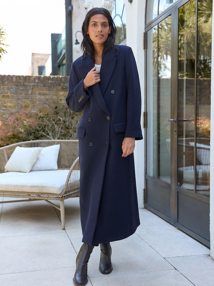 Navy Revere Coat - Image 2 of 7 Navy Revere Coat - Image 2 of 7