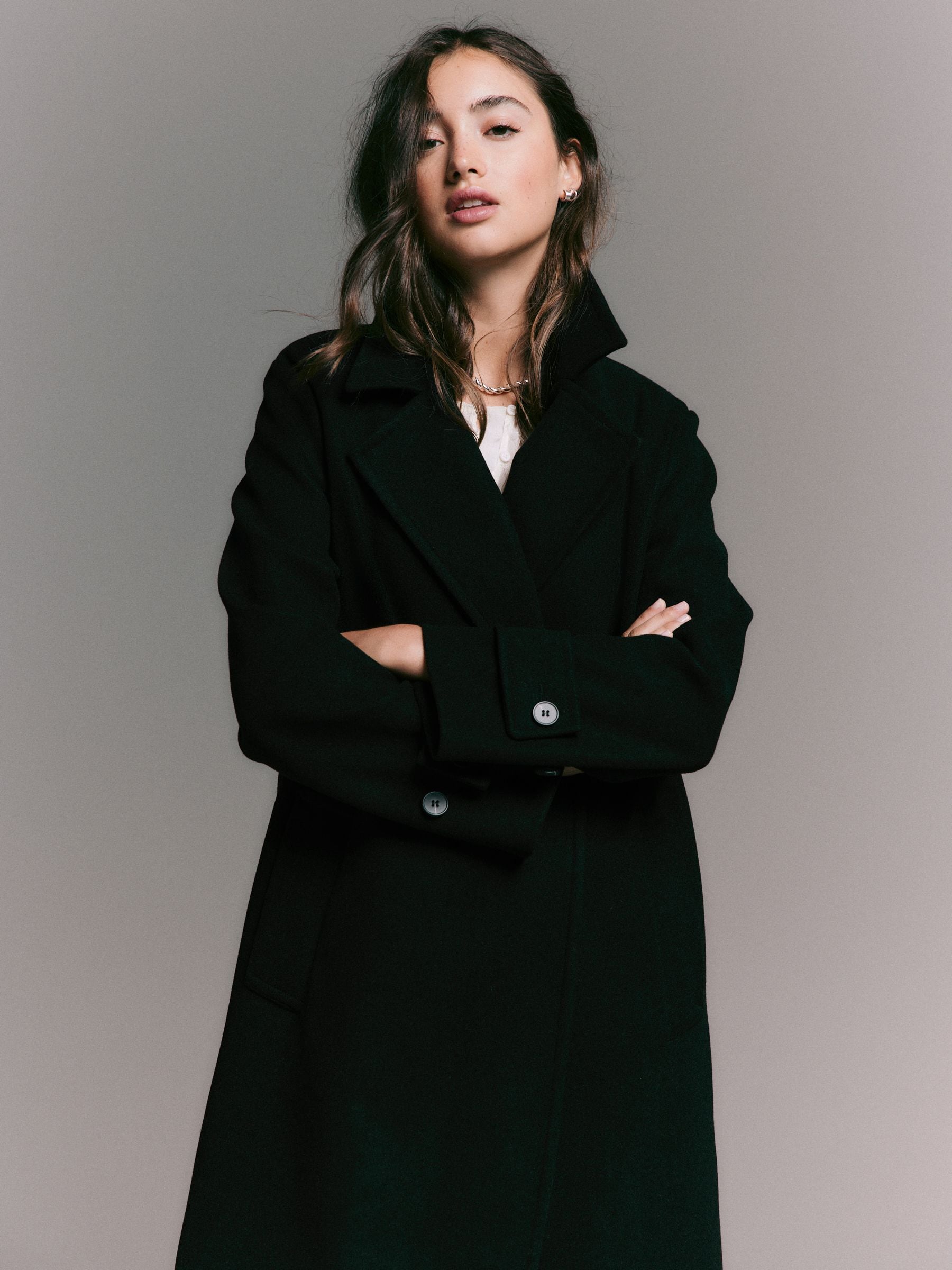 【着丈130】Wool Maxi Chester Coat / Black Buy Black Long Maxi Coat from the Next UK online shop