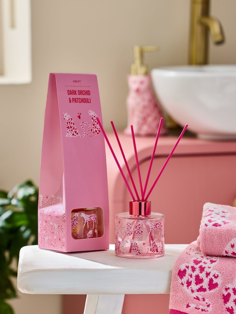 Dark Orchid & Patchouli Pink Animal Print Leopard 70ml Diffuser - Image 1 of 3