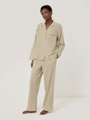 Jigsaw Green Calmont Stripe Full Length Pyjamas - Image 1 of 4