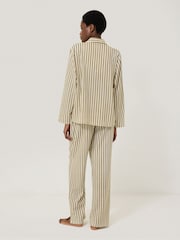 Jigsaw Green Calmont Stripe Full Length Pyjamas - Image 2 of 4