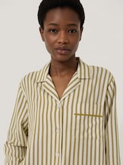 Jigsaw Green Calmont Stripe Full Length Pyjamas - Image 3 of 4
