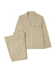 Jigsaw Green Calmont Stripe Full Length Pyjamas - Image 4 of 4