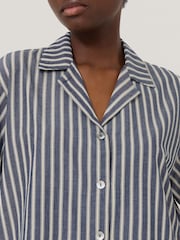 Jigsaw Blue 100% Cotton Stripe Short Pyjamas - Image 4 of 6