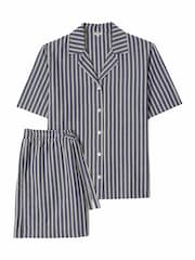 Jigsaw Blue 100% Cotton Stripe Short Pyjamas - Image 6 of 6