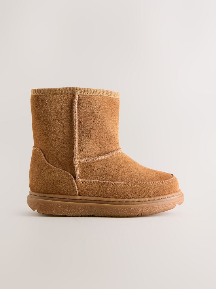 Tan Brown Water Repellent Suede Boots - Image 2 of 6
