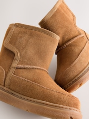 Tan Brown Water Repellent Suede Boots - Image 5 of 6